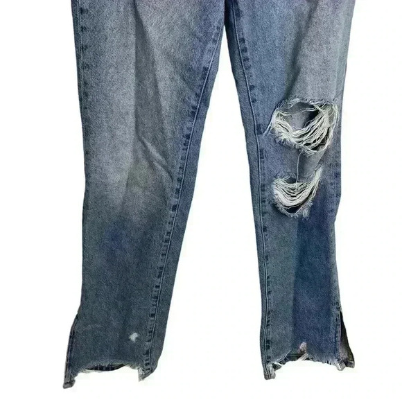 Good American Good Boy Distressed Boyfriend Jeans In Blue536 Size 2/26 - Picture 5 of 12